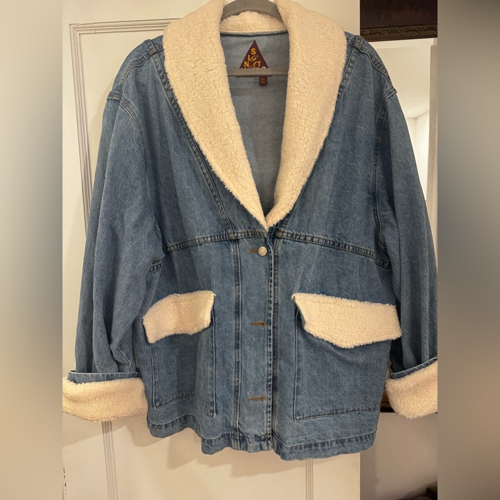 Denim Sherpa-Lined Jacket